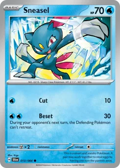 Sneasel Pokemon card from Shrouded Fable, card number 13