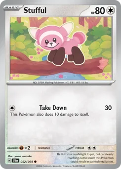 Stufful Pokemon card from Shrouded Fable, card number 52