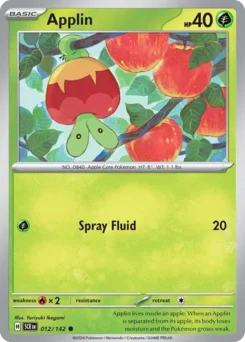 Applin Pokemon card from Stellar Crown, card number 12