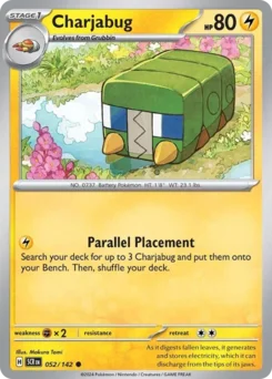 Charjabug Pokemon card from Stellar Crown, card number 52