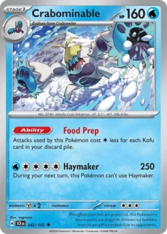 Crabominable Pokemon card from Stellar Crown, card number 42