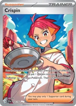 Crispin Pokemon card from Stellar Crown, card number 164