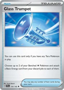 Glass Trumpet Pokemon card from Stellar Crown, card number 135
