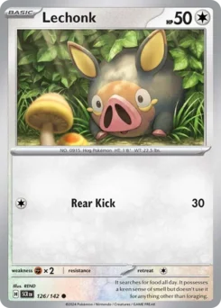 Lechonk Pokemon card from Stellar Crown, card number 126