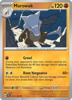 Marowak Pokemon card from Stellar Crown, card number 73