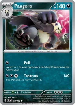 Pangoro Pokemon card from Stellar Crown, card number 93