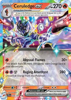 Ceruledge ex Pokemon card from Surging Sparks, card number 36