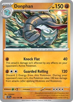 Donphan Pokemon card from Surging Sparks, card number 103