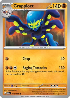 Grapploct Pokemon card from Surging Sparks, card number 113