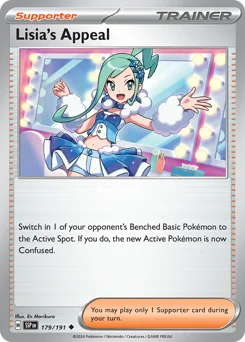 Lisia's Appeal Pokemon card from Surging Sparks, card number 179