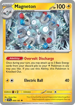 Magneton Pokemon card from Surging Sparks, card number 59