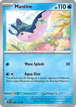 Mantine Pokemon card from Surging Sparks, card number 40