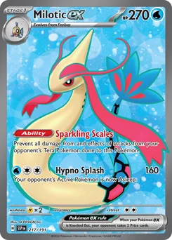 Milotic ex Pokemon card from Surging Sparks, card number 217