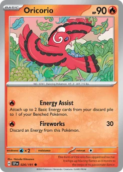 Oricorio Pokemon card from Surging Sparks, card number 26