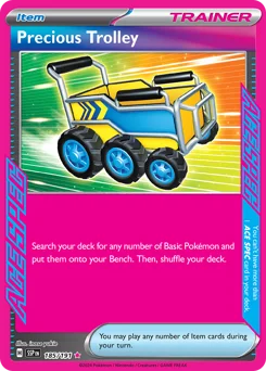 Precious Trolley Pokemon card from Surging Sparks, card number 185