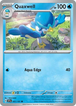 Quaxwell Pokemon card from Surging Sparks, card number 51