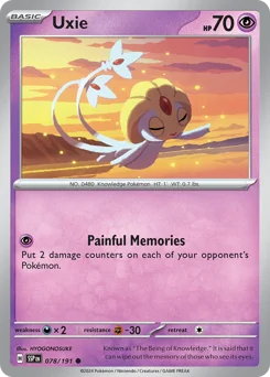 Uxie Pokemon card from Surging Sparks, card number 78