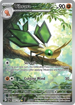 Vibrava Pokemon card from Surging Sparks, card number 206