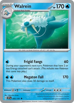 Walrein Pokemon card from Surging Sparks, card number 45