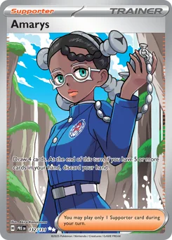 Amarys Pokemon card from Prismatic Evolutions, card number 132