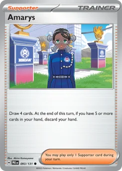 Amarys Pokemon card from Prismatic Evolutions, card number 93