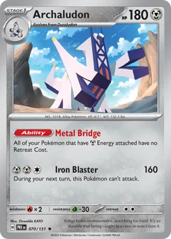 Archaludon Pokemon card from Prismatic Evolutions, card number 70