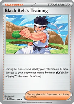 Black Belt's Training Pokemon card from Prismatic Evolutions, card number 97