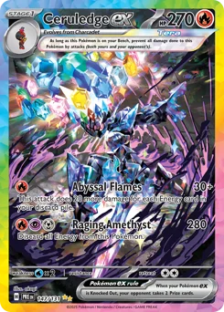 Ceruledge ex Pokemon card from Prismatic Evolutions, card number 147