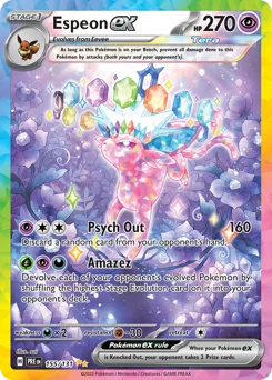 Espeon ex Pokemon card from Prismatic Evolutions, card number 155