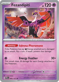 Fezandipiti Pokemon card from Prismatic Evolutions, card number 45