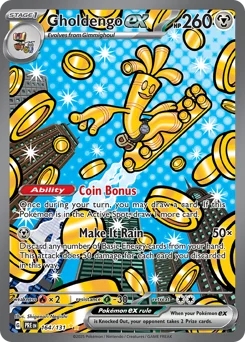 Gholdengo ex Pokemon card from Prismatic Evolutions, card number 164