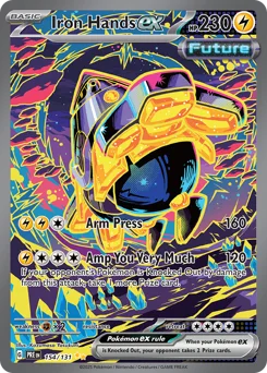Iron Hands ex Pokemon card from Prismatic Evolutions, card number 154