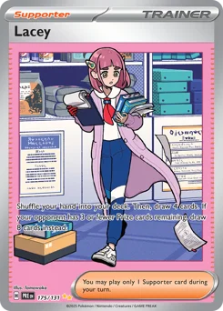 Lacey Pokemon card from Prismatic Evolutions, card number 175