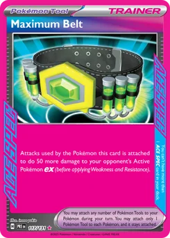 Maximum Belt Pokemon card from Prismatic Evolutions, card number 117