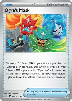 Ogre's Mask Pokemon card from Prismatic Evolutions, card number 118
