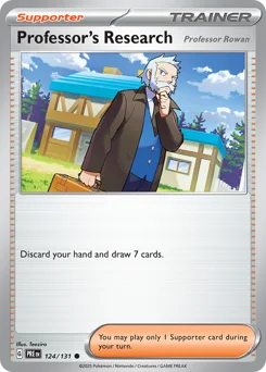 Professor's Research Pokemon card from Prismatic Evolutions, card number 124