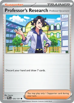 Professor's Research Pokemon card from Prismatic Evolutions, card number 125