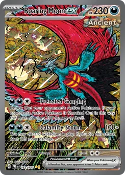 Roaring Moon ex Pokemon card from Prismatic Evolutions, card number 162