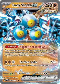 Sandy Shocks ex Pokemon card from Prismatic Evolutions, card number 56