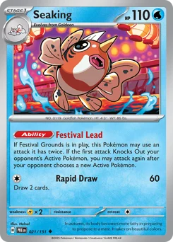 Seaking Pokemon card from Prismatic Evolutions, card number 21