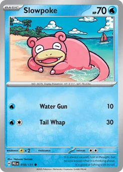 Slowpoke Pokemon card from Prismatic Evolutions, card number 18
