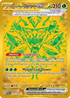 Teal Mask Ogerpon ex Pokemon card from Prismatic Evolutions, card number 177