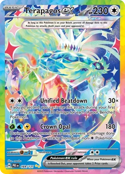 Terapagos ex Pokemon card from Prismatic Evolutions, card number 169