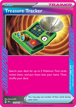 Treasure Tracker Pokemon card from Prismatic Evolutions, card number 131