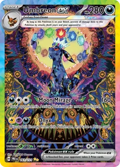 Umbreon ex Pokemon card from Prismatic Evolutions, card number 161