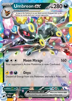 Umbreon ex Pokemon card from Prismatic Evolutions, card number 60