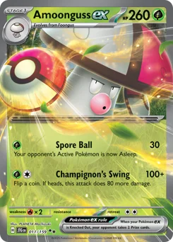 Amoonguss ex Pokemon card from Journey Together, card number 11