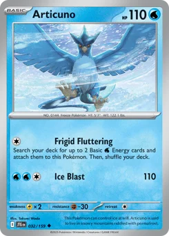 Articuno Pokemon card from Journey Together, card number 32