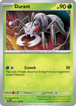 Durant Pokemon card from Journey Together, card number 14