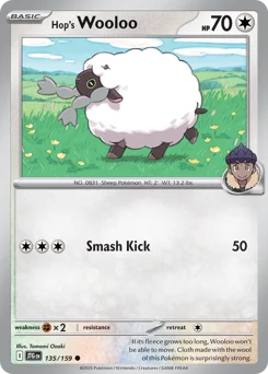 Hop's Wooloo Pokemon card from Journey Together, card number 135